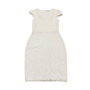 Vintage L’AGENCE White Floral Textured Dress Y2K